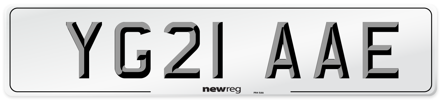 YG21 AAE Number Plate from New Reg